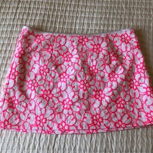 Lily Pulitzer Pink Lace Embroidered Skirt